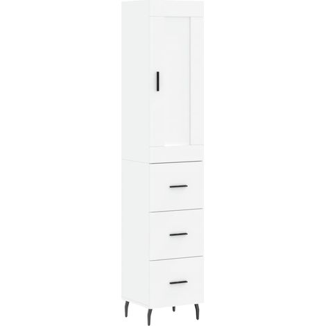 Aparador cajonera mueble almacenaje organizador cocina salón salón alto 345 x 34 x 180 cm madera de ingeniería blanco 020032271