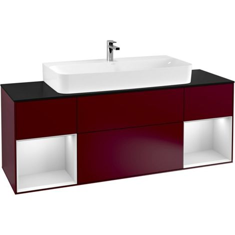 V&B Waschtischunterschrank Wandbeleuchtung Finion 160cm, Pl bla m, Reg wh. m Lac, Peo m (1/2)