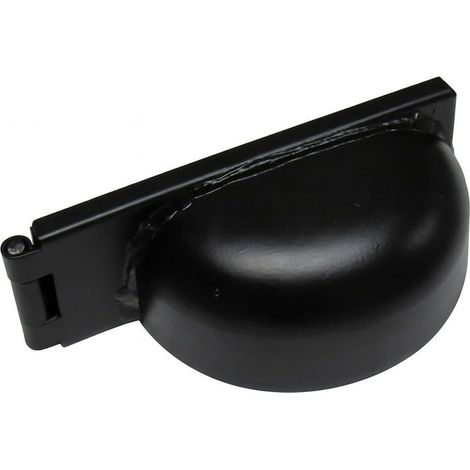 Padlock Protector Hasp and Staple Left Hand Black (Safety Protection Weather Cover)