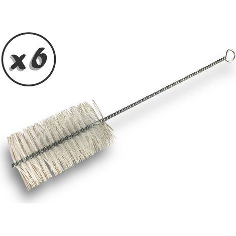 Goupillon NYLON multifonction Différents diamètres Garnissage 100 mm Manche Torsadé - Quantité x 6 - Ø 55 mm - NYLON