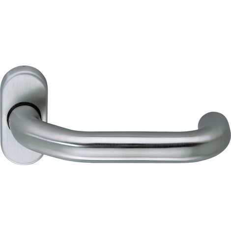 Poignée de porte sur rosace ovale, poignée de porte en acier inoxydable mat