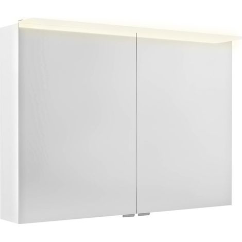 Armoire à miroir LINEX avec. Lumière LED, 100x70x15cm, blanche (1/2)