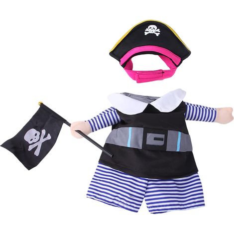 Déguisement de pirate pour animal de compagnie, déguisement amusant pour chien et chat - Uniforme pour jeu de rôle (taille L)