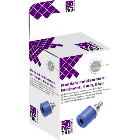 TRU COMPONENTS  Laborsteckverbinder-Sortiment Buchse, Einbau vertikal  Blau 10 St. (1/5)
