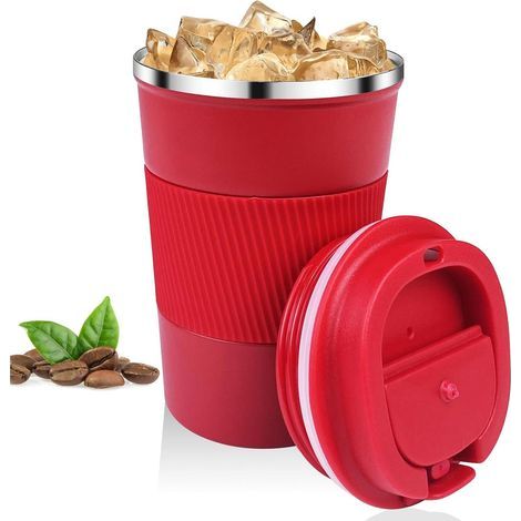 Mug isotherme - 1, Noir 380ml Go 304 acier inoxydable réutilisable étanche voiture - Voyage (1/5)