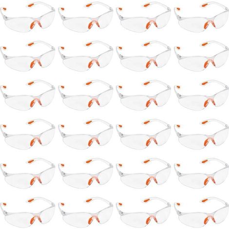 Set of 24 Clear Safety Goggles - Protective Goggles with Plastic Lenses, Rubber Nose Bridge and Temple Tips for Greater Comfort - Clear PPE Goggles - alov (1/4)