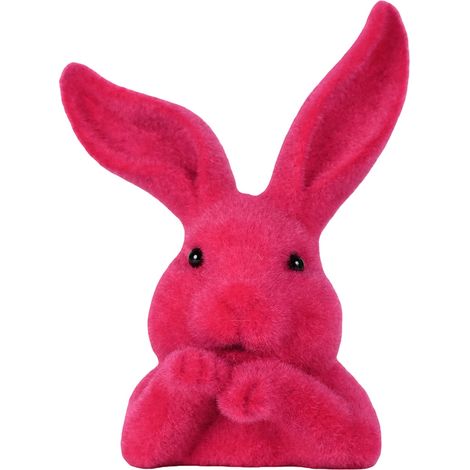 Lapin En Peluche De Décoration - Figurine Lapin À Poil Ras En Mousse Avec Mousse Artificielle - Pour Décoration Printanière Intérieure - 1 Pièce (1/5)