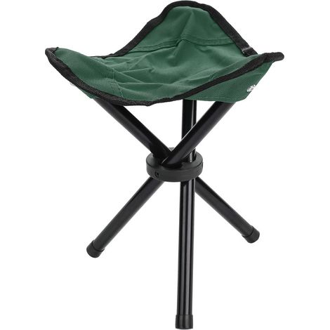 Chaise pliante portative trépied pour camping randonnée pêche pique-nique barbecue voyage (Vert S) (1/5)