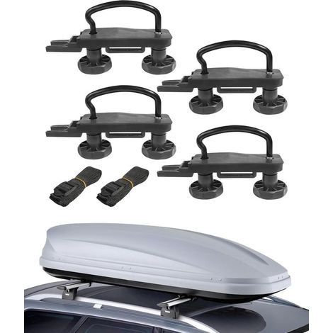 Attache Coffre de Toit de Voiture,Fixation Coffre de Toit,Fixation Coffre de Toit Universelle,Fixation Barre de Toit,Accessoire pour la Plupart des Supports de Coffre de Toit de Voiture (1/5)