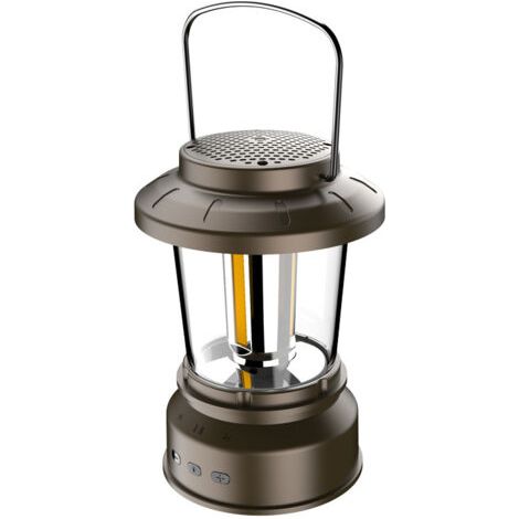 Lanterne Camping LED , Lampe Camping Rechargeable avec Parleur Bluetooth, Batterie Externe de Secours 4000mAh,Portable Lumière de Camping Étanche pour Tente Camping Randonnée Pêche Cave etc