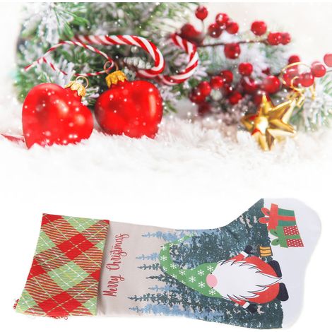Weihnachtsdekorationen, Musselinstrümpfe, gesichtslose rote und grüne Puppen, Weihnachtsstrümpfe, Geschenktüten für Kinder, grüne Mützen (1/5)
