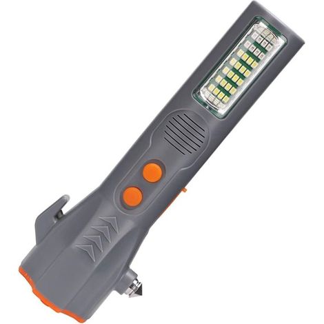 Lampe de travail LED avec marteau de sécurité, base magnétique et outil d'échappement d'urgence, adaptée aux camions, voitures et ateliers. (1/5)