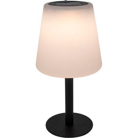 LED Solar Tischleuchte - 30 x 15 cm - Deko Lampe warm weiß für Innen und Außen - Beleuchtung für Garten Balkon Terrasse Fensterbank