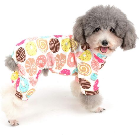 Pyjama une pièce pour chiots vêtements de travail mignons beignet vêtements unisexe quatre pattes pyjama en coton animaux chats chiot pyjamas (1/5)