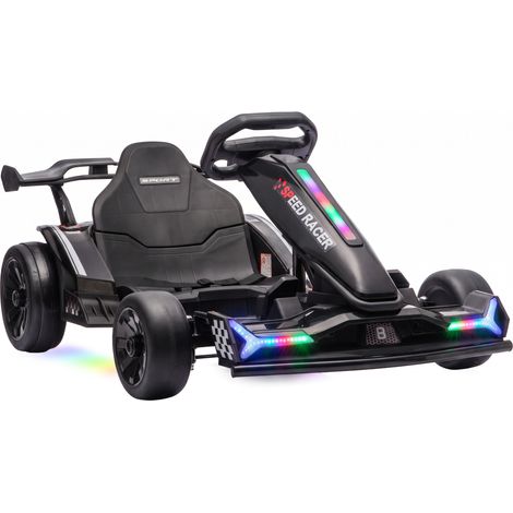 AIYAPLAY 24V Electric Go Kart for Kids, Racing Kart Drift Mode Black (1/5)