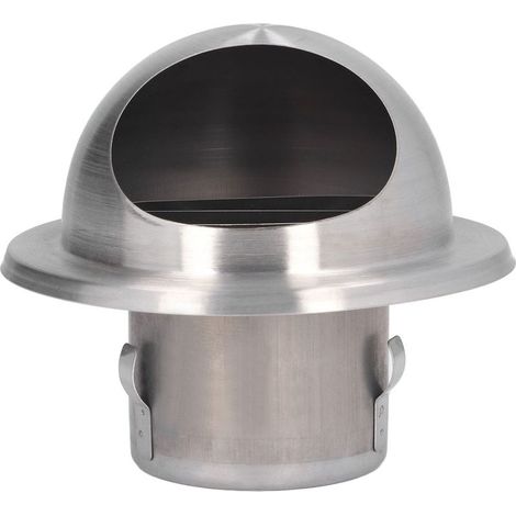 Extracteur Ventilation 60mm Sortie Mur Extérieur Grille Acier Inoxydable Bullnose 117mm Diamètre (1/4)