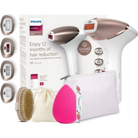 Depiladora láser Philips Lumea Prestige + Cepillo corporal + Esponja (1/5)