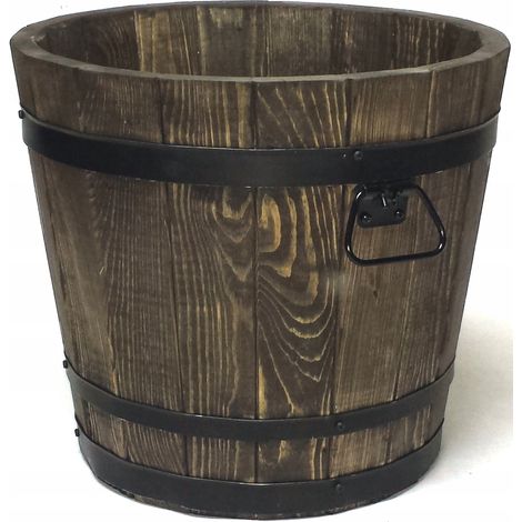 Pot de fleur en bois de pin 35xH31, palissandre (1/5)