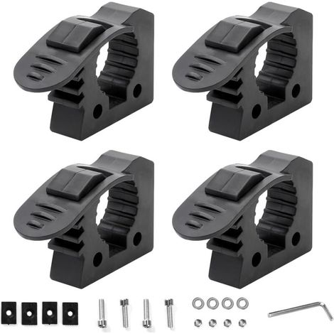 4 Pcs Support de pelle, support de fixation à serrage rapide en caoutchouc, compatible avec les poignées d'outils de 3 à 4 cm de diamètre pour camions, UTV, VTT, tout terrain (1/4)
