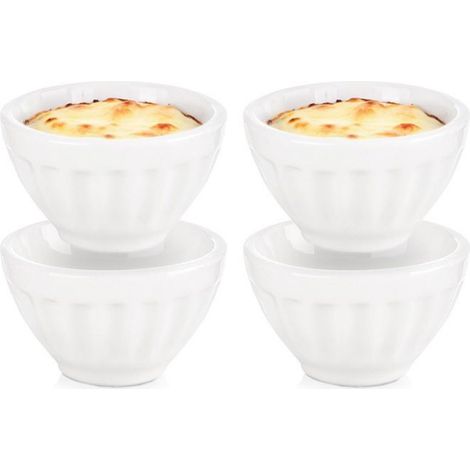 Bols à snacks en porcelaine - - 6 cm - 40 ml - 4 pièces - Blanc - Résistant à 200°C - Compatible lave-vaisselle (1/5)
