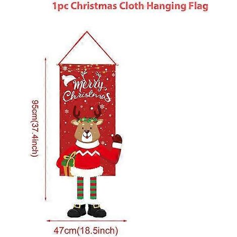 Décorations de Noël suspendues pour porche et porte, bannière, ornements pour la maison, cadeaux de Noël, décorations de Noël et de Nouvel An, style N (1/5)