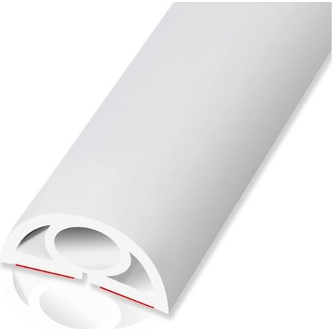 Passe Câble Sol Protège-câbles De Sol, 2 Cm De Largeur Cache-câble De Plancher Facile À Installer, Passage Câble Plancher en PVC(Color : White Color, S : 3.3 ft) (1/5)