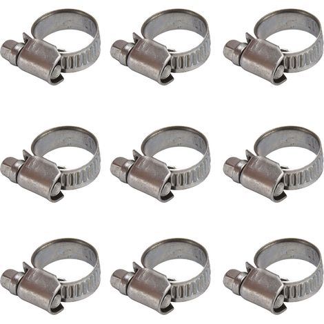 30 colliers de serrage réglables de style allemand en acier inoxydable 304 pour conduites de carburant, clips pour tubes et tuyaux, 11-20 (1/5)