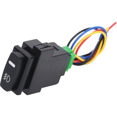 Interrupteur de conversion pour feux antibrouillard, faisceau de câblage automobile, indicateur de rétroéclairage LED, interrupteur à bouton-poussoir, 12 V 10 A (1/5)
