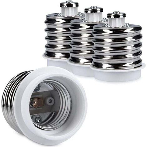 4x Fassungsadapter – E40 auf E27 Fassungskonverter – E27 Lampenfassungsadapter für Halogen- und LED-Lampen – Crezuo (1/4)