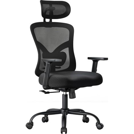 Ergonomic Office Chair with Lumbar Support, 2D Headrest, Adjustable Armrest, Upgraded Cushion, 130° Tilt, Computer Chair for Home Office (1/5)