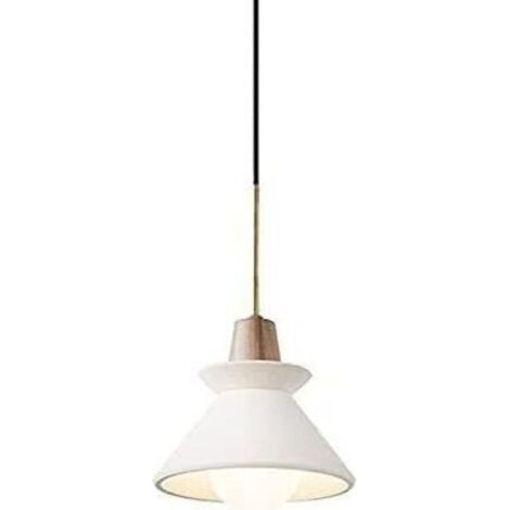 Suspension moderne E27, mini suspension en béton, lampe suspendue industrielle en ciment, décoration intérieure, suspension de cuisine nordique pour salle à manger, bar, salon (blanc, 20 cm, lumière b