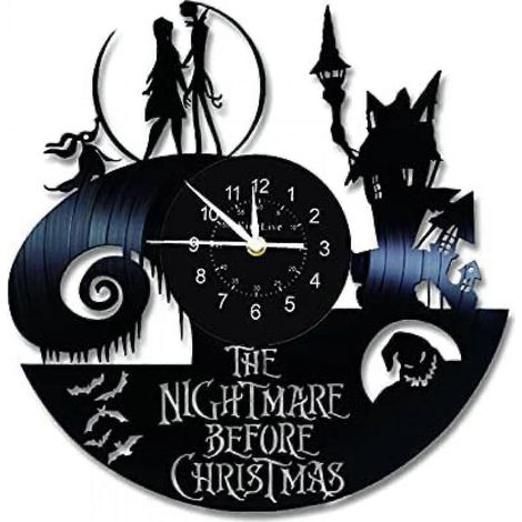Horloge murale en vinyle, horloge murale pour chambre d'enfant, idée cadeau, décoration murale avec personnages pour chambre d'enfant, horloge en forme de disque vinyle 12 pouces