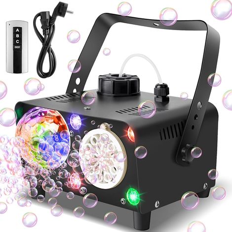 Machine à bulles 2 en 1 avec télécommande sans fil et boule disco lumineuse (1/4)