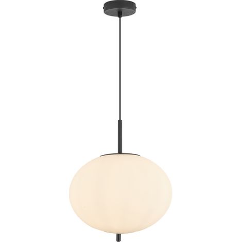 Suspension ovale verre opale 23W IP20 E27 Diam 290mm (1/4)