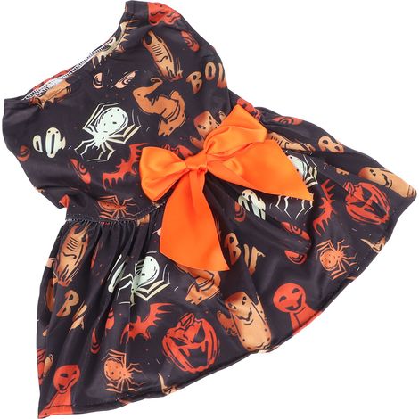 Robe d'Halloween pour chien, motif mignon et unique, confortable et douce, tenue de fête pour chiot (1/5)