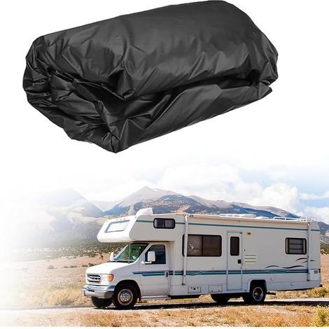 Bache Camping Car,Couverture Universelle 210D pour Caravane Universelle,avec Sac de Rangement,Protection UV,Protection Solaire,pour RV Camion(7.5 x 3 m) (1/5)