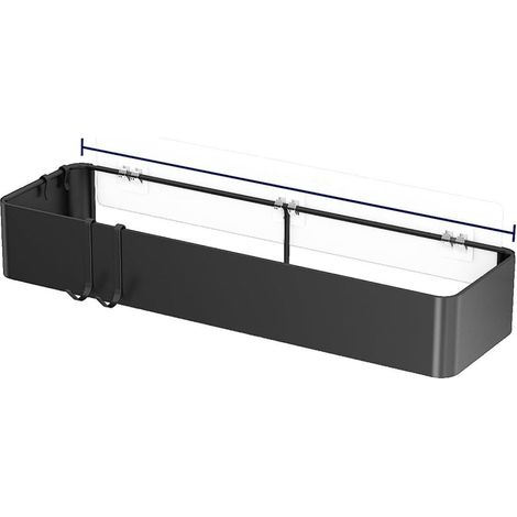 Organisateur de salle de bain noir grande taille (1 pièce) avec 4 crochets