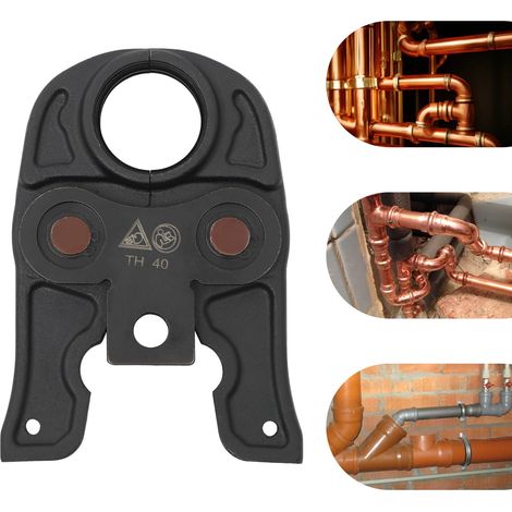Mâchoire de sertissage TH40 – Diamètre 40 mm (1,57 po), noir, acier robuste – Pour tubes multicouches, PEX, PB, cuivre (1/5)