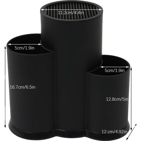 Bloc Couteaux, Rangement Multifonctionnel, Accessibilité Facile, noir (1/2)