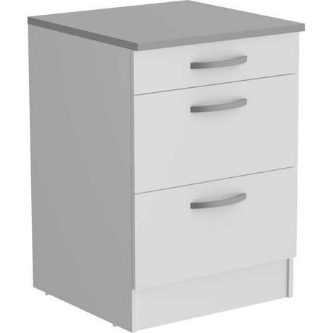 Oslo Unterschrank Weiß 60 cm Breite 3 Schubladen (1/3)