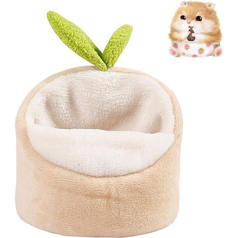 Lit pour animaux de compagnie Lit d'hiver chaud pour hamster (Kaki)