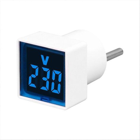 Digitales Voltmeter mit LED-Anzeige, EU-Stecker, blau (1/5)