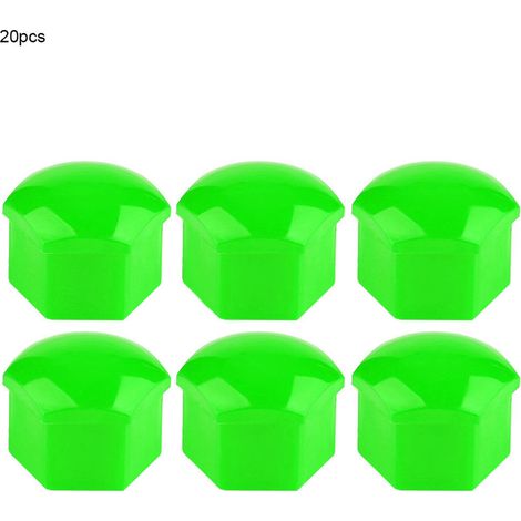 20 pièces cache-écrous de roue auto 19 mm capuchons vis moyeu protection extérieure jante boulons vert (1/5)