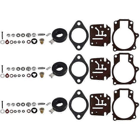 Kit de réparation de carburateur et flotteur, compatible avec Johnson Evinrude 396701 65 70 75 hp RK.