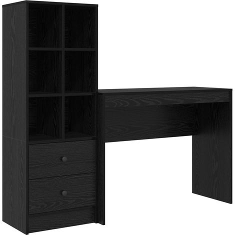 Maison Exclusive - Schreibtisch mit Schubladen 2 pcs Schwarz Eich
