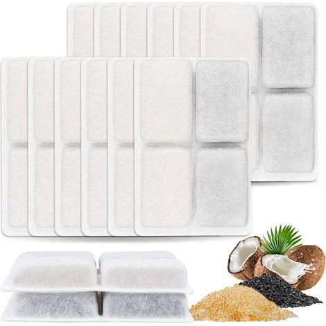 12 pièces Filtre Actif pour Fontaine à Eau Chat Lot Filtration des Impuretés et Poils Compatible Distributeurs Eau pour Animaux Installation Facile et Entretien Pratique (1/5)