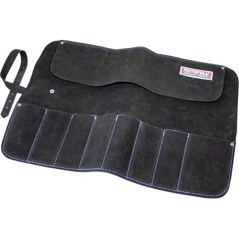 Faithfull 8-Pocket Leather Chisel Roll (33 x 47 cm / 13 x 18.1/2 inches) for Secure Tool Storage and Organization (1/5)
