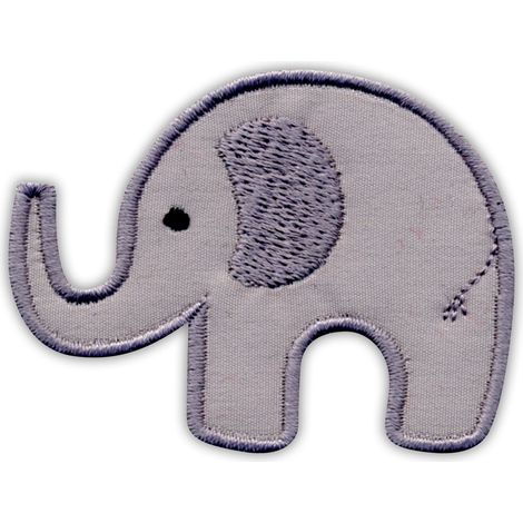 Patchion Elefant – Aufbügel-/Heißsiegel-Rückseite – Gestickter Aufnäher/Abzeichen/Emblem
