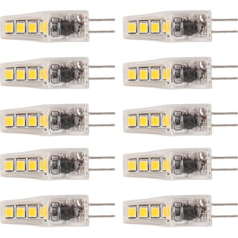 Lot de 10 ampoules LED G4 8 LED 2835 2W, angle de diffusion 360°, 220V, lumière chaude, pour la maison et le bureau (1/5)