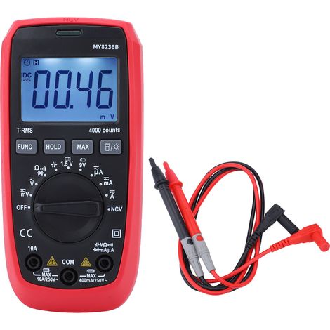 Multimètre numérique testeur électrique voltmètre 4000 comptes pour circuit batterie voltmètre professionnel (1/5)